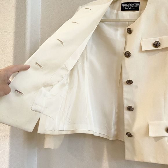 Herbert Grossman Vintage Union Made Jacket Cream ILGWU Made In USA Retro 80s - Picture 8 of 11